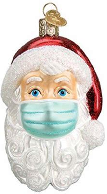 Old World Christmas Santa with Face Mask Ornament