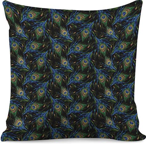 Musesh Peacock Feather Print Pillow Cover